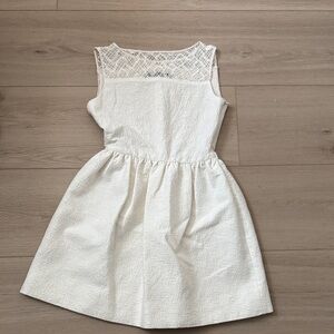 Zara White Textured Kids Dress